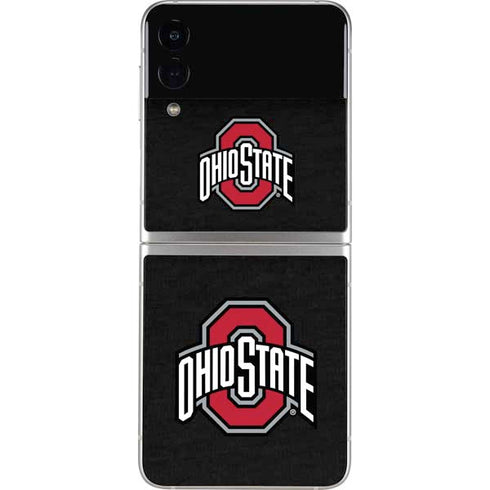 Ohio State University OSU Buckeyes Black Galaxy Z Flip3 5G Skin