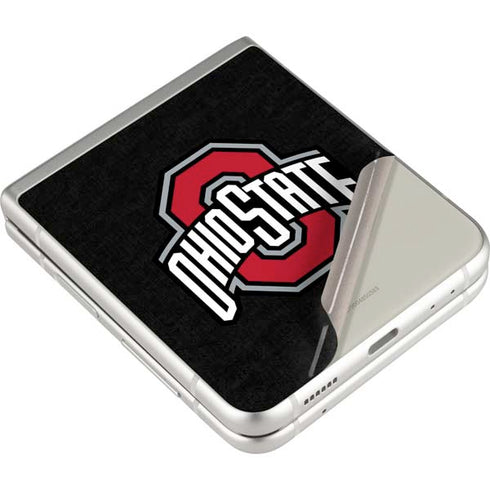 Ohio State University OSU Buckeyes Black Galaxy Z Flip4 5G Skin