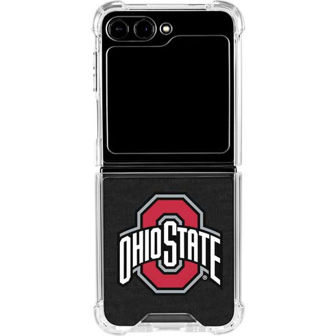 Ohio State University OSU Buckeyes Black Galaxy Z Flip5 5G Clear Case