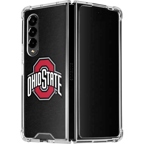 Ohio State University OSU Buckeyes Black Galaxy Z Fold4 5G Clear Case