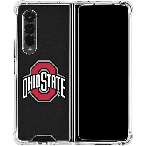 Ohio State University OSU Buckeyes Black Galaxy Z Fold4 5G Clear Case