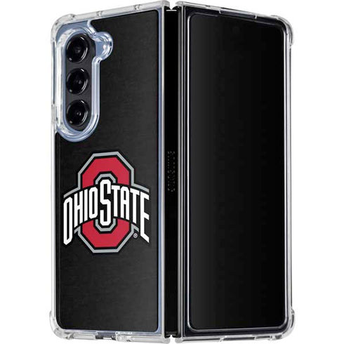 Ohio State University OSU Buckeyes Black Galaxy Z Fold5 5G Clear Case