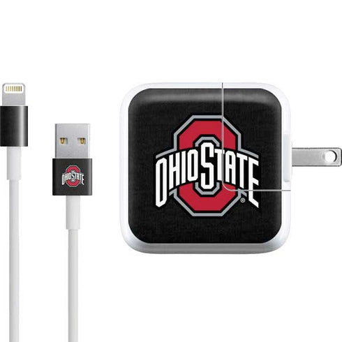 Ohio State University OSU Buckeyes Black iPad Charger (10W USB) Skin