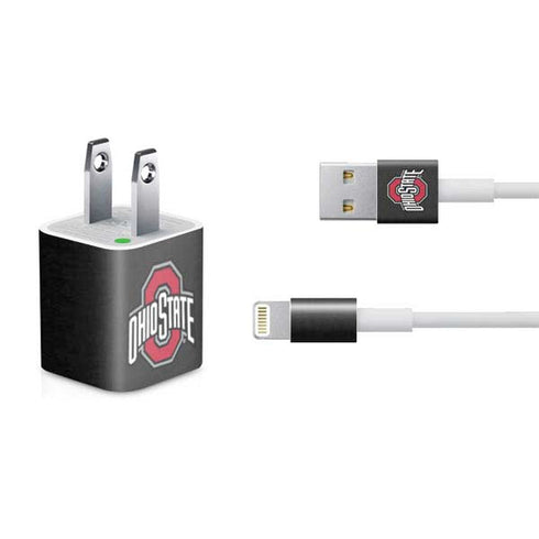 Ohio State University OSU Buckeyes Black iPhone Charger (5W USB) Skin