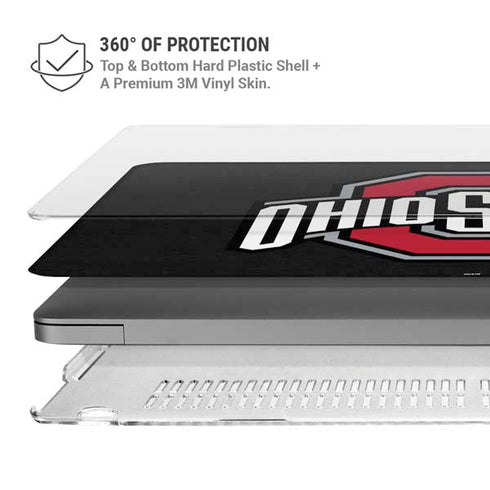 Ohio State University OSU Buckeyes Black MacBook Pro 16in (2021-25) Case plus Skin