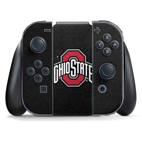 Ohio State University OSU Buckeyes Black Nintendo Switch (2017-2021) Joy-Con Controller Skin