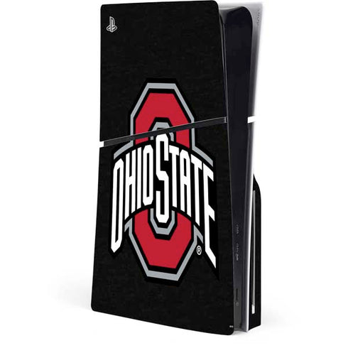 Ohio State University OSU Buckeyes Black PS5 Slim Disk Console Skin