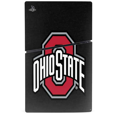 Ohio State University OSU Buckeyes Black PS5 Slim Disk Console Skin