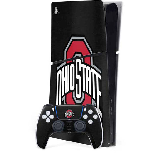 Ohio State University OSU Buckeyes Black PS5 Slim Digital Edition Bundle Skin