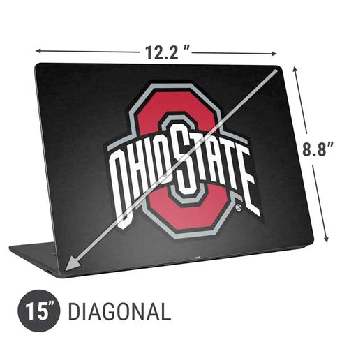Ohio State University OSU Buckeyes Black Universal Laptop 15in (12.2 x 8.8in) Skin