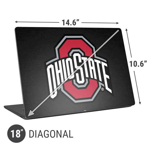 Ohio State University OSU Buckeyes Black Universal Laptop 18in (14.6 x 10.6in) Skin