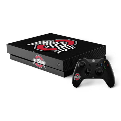 Ohio State University OSU Buckeyes Black Xbox One X Bundle Skin