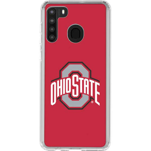Ohio State University Buckeyes Red Logo Galaxy A21 Clear Case