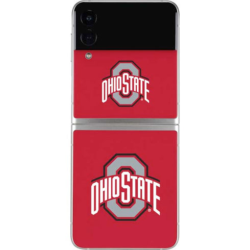 Ohio State University Buckeyes Red Logo Galaxy Z Flip3 5G Skin