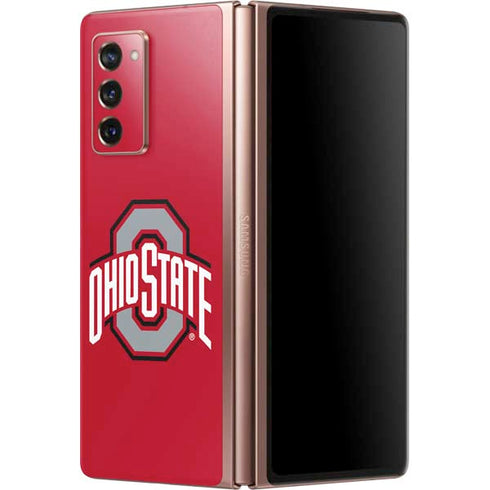Ohio State University Buckeyes Red Logo Galaxy Z Fold2 5G Skin