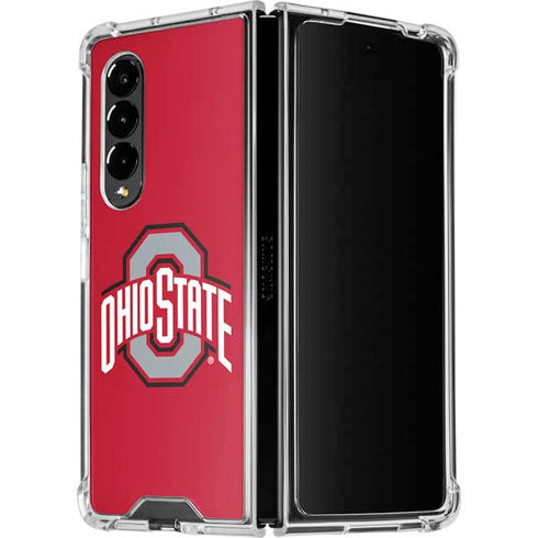 Ohio State University Buckeyes Red Logo Galaxy Z Fold4 5G Clear Case