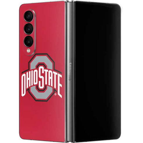 Ohio State University Buckeyes Red Logo Galaxy Z Fold4 5G Skin