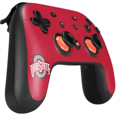 Ohio State University Buckeyes Red Logo Google Stadia Controller Skin