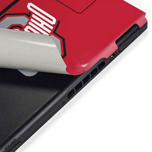 Ohio State University Buckeyes Red Logo Nintendo Switch Bundle Skin