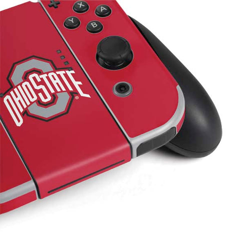 Ohio State University Buckeyes Red Logo Nintendo Switch OLED (2021) Skin