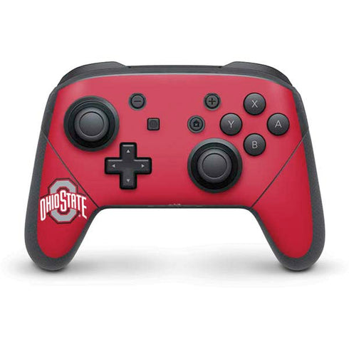 Ohio State University Buckeyes Red Logo Nintendo Switch Pro Controller Skin