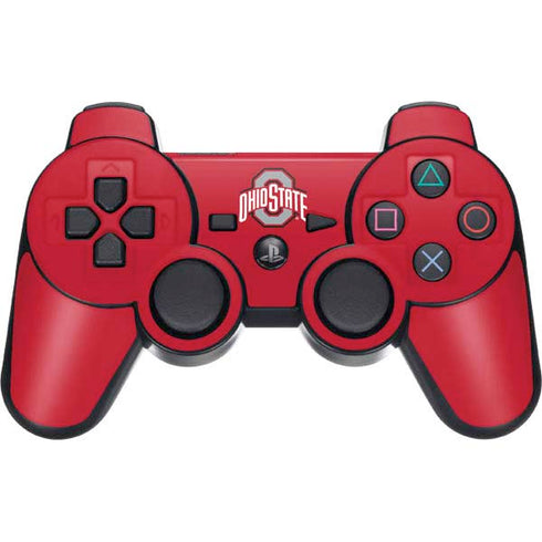 Ohio State University Buckeyes Red Logo PS3 Dual Shock wireless controller Skin
