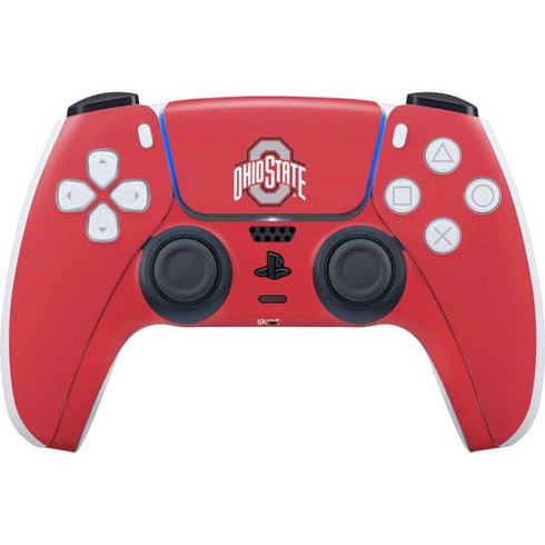 Ohio State University Buckeyes Red Logo PS5 Controller Skin