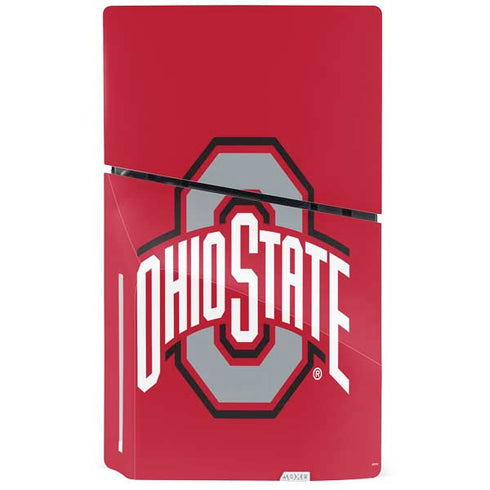 Ohio State University Buckeyes Red Logo PS5 Slim Disk Console Skin