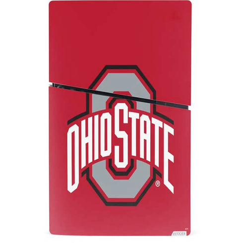 Ohio State University Buckeyes Red Logo PS5 Slim Digital Edition Bundle Skin