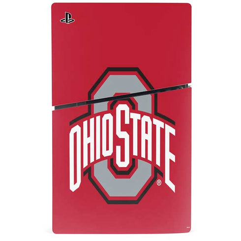 Ohio State University Buckeyes Red Logo PS5 Slim Digital Edition Console Skin
