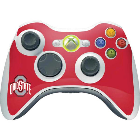 Ohio State University Buckeyes Red Logo Xbox 360 Wireless Controller Skin