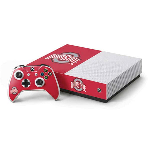 Ohio State University Buckeyes Red Logo Xbox One S All-Digital Edition Bundle Skin