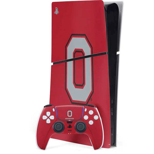 Ohio State University OSU O PS5 Slim Digital Edition Bundle Skin