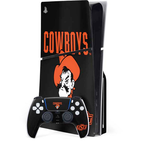 Oklahoma State University OSU Ride Em Cowboy PS5 Slim Disk Bundle Skin