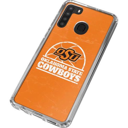 Oklahoma State University OSU Cowboys Orange Galaxy A21 Clear Case