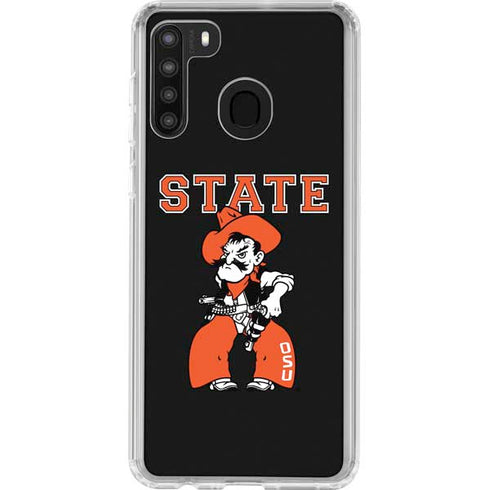 Oklahoma State University OSU Cowboys Orange Galaxy A21 Clear Case