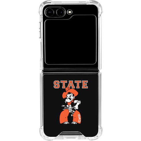 Oklahoma State University OSU Cowboys Orange Galaxy Z Flip5 5G Clear Case