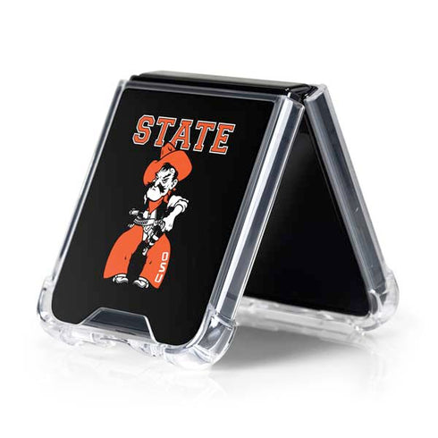Oklahoma State University OSU Cowboys Orange Galaxy Z Flip5 5G Clear Case