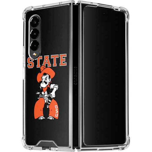 Oklahoma State University OSU Cowboys Orange Galaxy Z Fold4 5G Clear Case