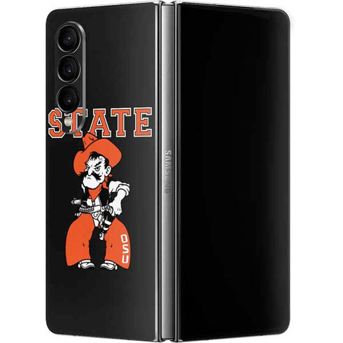 Oklahoma State University OSU Cowboys Orange Galaxy Z Fold4 5G Skin