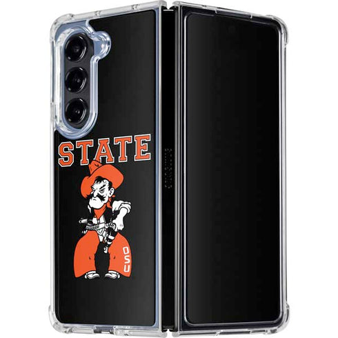 Oklahoma State University OSU Cowboys Orange Galaxy Z Fold5 5G Clear Case