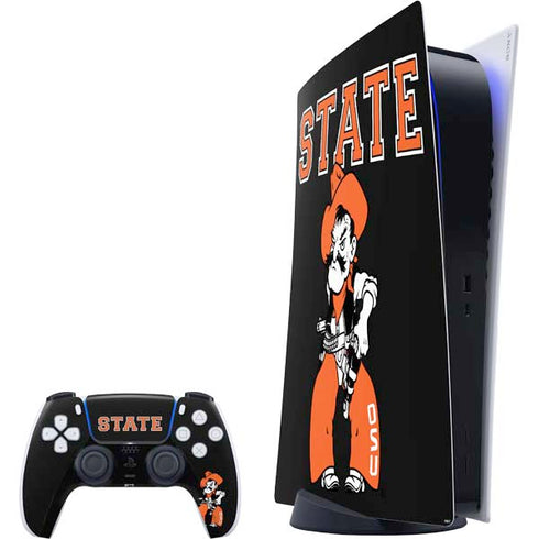 Oklahoma State University OSU Cowboys Orange PS5 Digital Edition Bundle Skin