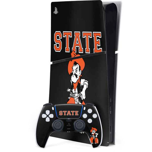 Oklahoma State University OSU Cowboys Orange PS5 Slim Digital Edition Bundle Skin