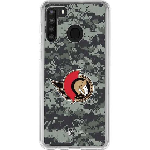 NHL Ottawa Senators Camo Galaxy A21 Clear Case