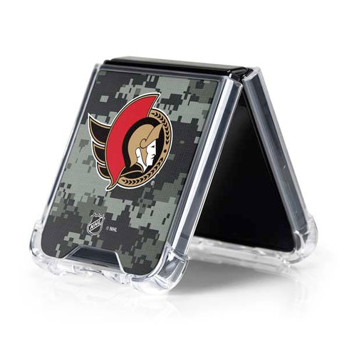 NHL Ottawa Senators Camo Galaxy Z Flip5 5G Clear Case
