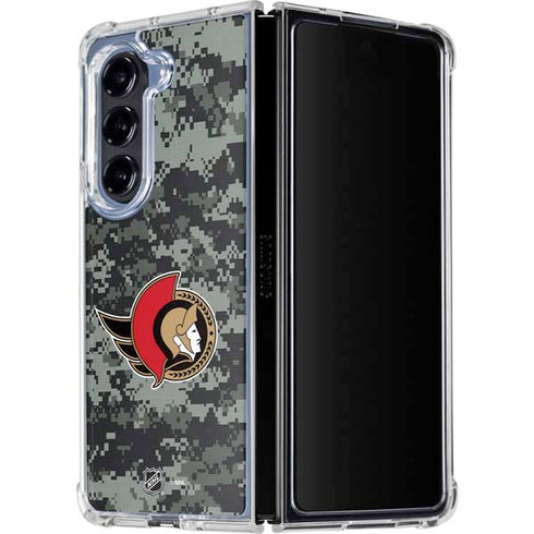 NHL Ottawa Senators Camo Galaxy Z Fold5 5G Clear Case