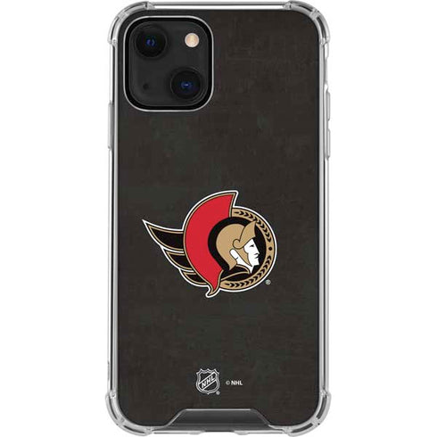 NHL Ottawa Senators Distressed iPhone 13 Mini Clear Case