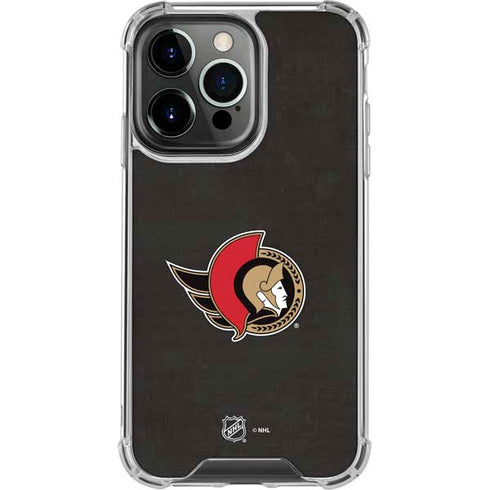 NHL Ottawa Senators Distressed iPhone 13 Pro Clear Case