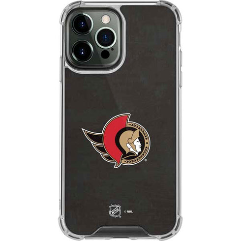 NHL Ottawa Senators Distressed iPhone 13 Pro Max Clear Case
