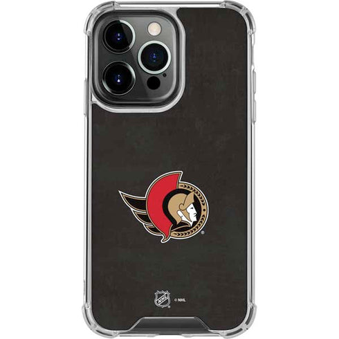 NHL Ottawa Senators Distressed iPhone 14 Pro Clear Case